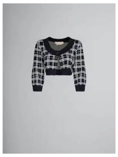 Check Pattern Crop Cardigan Black - MARNI - BALAAN 2