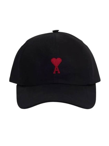 De Coeur Embroidered Logo Ball Cap Black - AMI - BALAAN 1