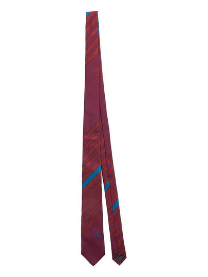 Embroidered Logo Silk Tie Red - VIVIENNE WESTWOOD - BALAAN 2