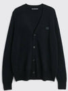 Keve Face Wool V-neck Cardigan Black - ACNE STUDIOS - BALAAN 6