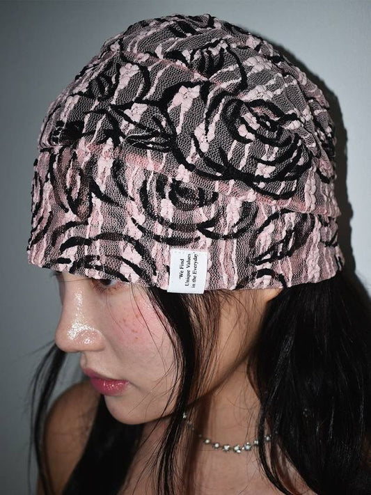 Floral SUMMER Hat ROSE PINK Floral Beanie - USITE - BALAAN 2