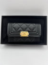 Boy Classic Knocktok Kktok Women s Card Wallet Black Gold Plated - CHANEL - BALAAN 2