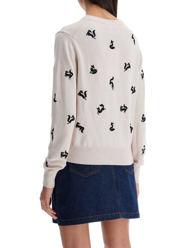 Fancy Fox Embroidery Cardigan Fresh Cotton - MAISON KITSUNE - BALAAN 4