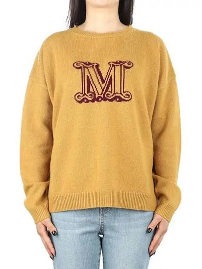 Edo Monogram Cashmere Knit Top Yellow - MAX MARA - BALAAN 2