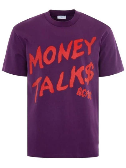 Spray Print Short Sleeve T-Shirt Purple - IH NOM UH NIT - BALAAN 2