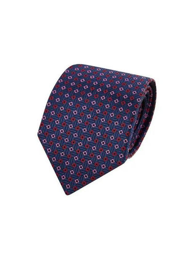 Men s Diamond Pattern Silk Tie Navy - GIORGIO ARMANI - BALAAN 1