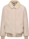 Shearling Collar Bomber Jacket Beige - ACNE STUDIOS - BALAAN 2