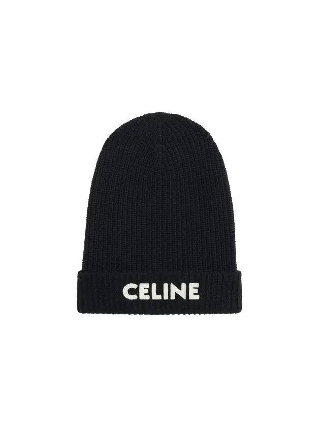 Embroider Logo Knit Beanie Black - CELINE - BALAAN 3