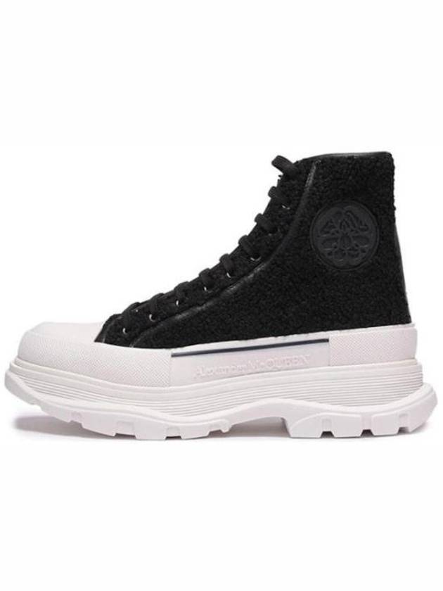 Shearling Tread Slick High Top Sneakers Black - ALEXANDER MCQUEEN - BALAAN 3