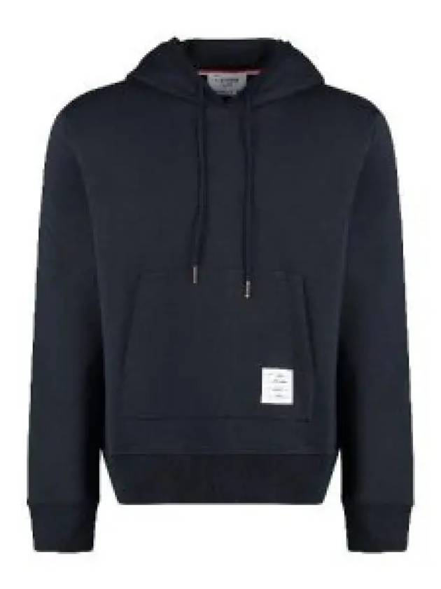 Loopback Broderie Anglaise Relaxed Cotton Hoodie Navy - THOM BROWNE - BALAAN 2