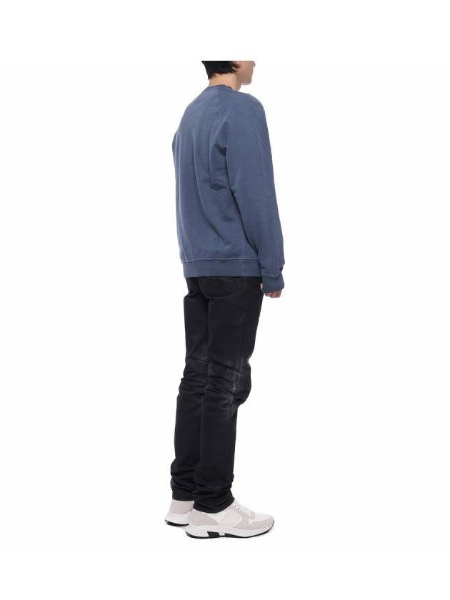 Logo Patch Crew Neck Sweatshirt Navy - STONE ISLAND - BALAAN 7