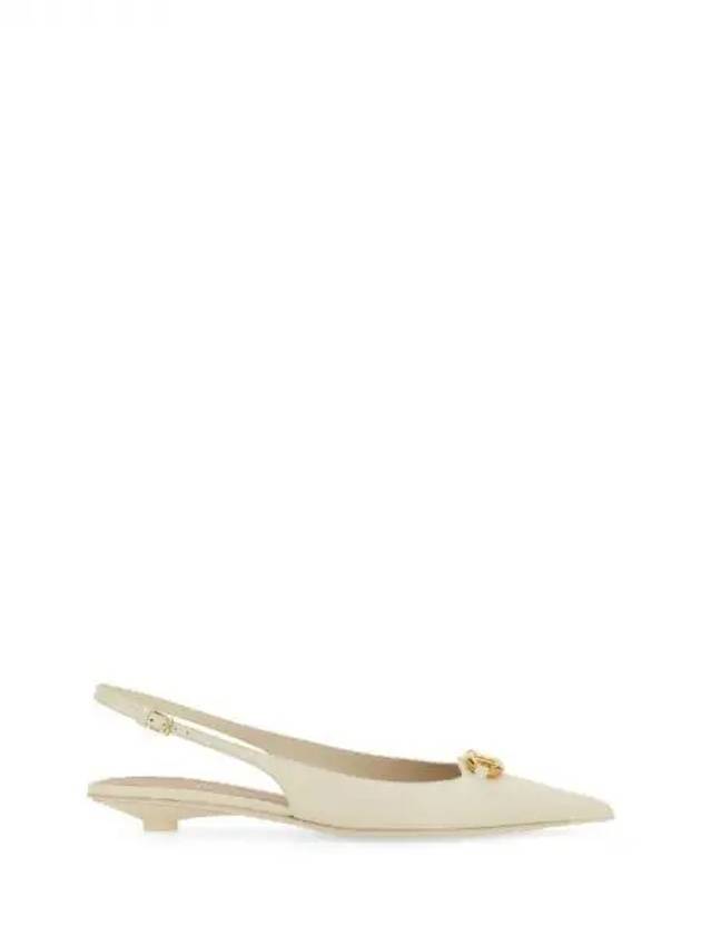 V logo leather flat slingback heel 270599 - VALENTINO - BALAAN 1