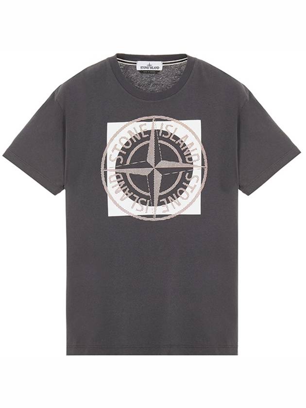 Compass Logo Printing Short Sleeve T-Shirt Charcoal - STONE ISLAND - BALAAN 2