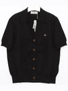 Embroidered ORB Logo Polo Cardigan Black - VIVIENNE WESTWOOD - BALAAN 2