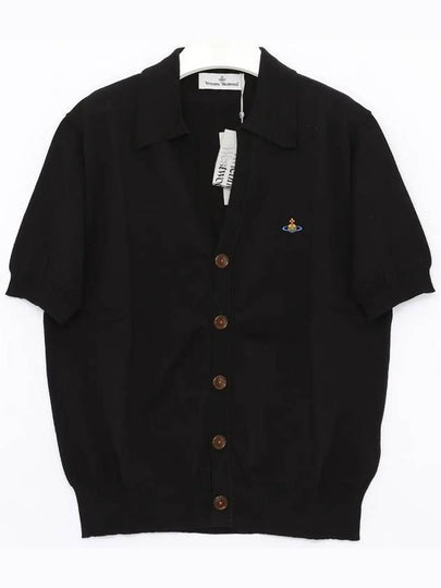 Embroidered ORB Logo Polo Cardigan Black - VIVIENNE WESTWOOD - BALAAN 2