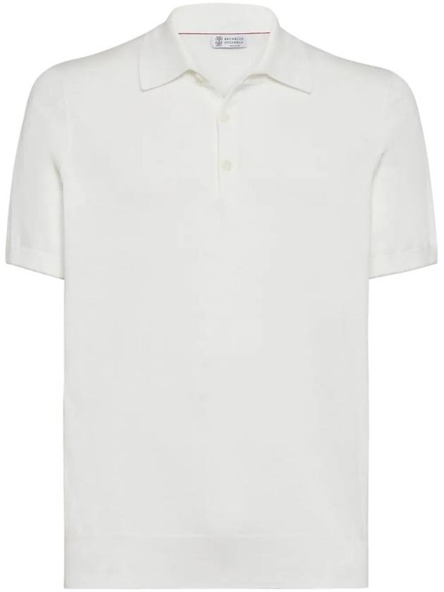 Classic Knit Short Sleeve PK Shirt White - BRUNELLO CUCINELLI - BALAAN 2