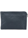 Intrecciato Document Case Clutch Bag Black - BOTTEGA VENETA - BALAAN 2