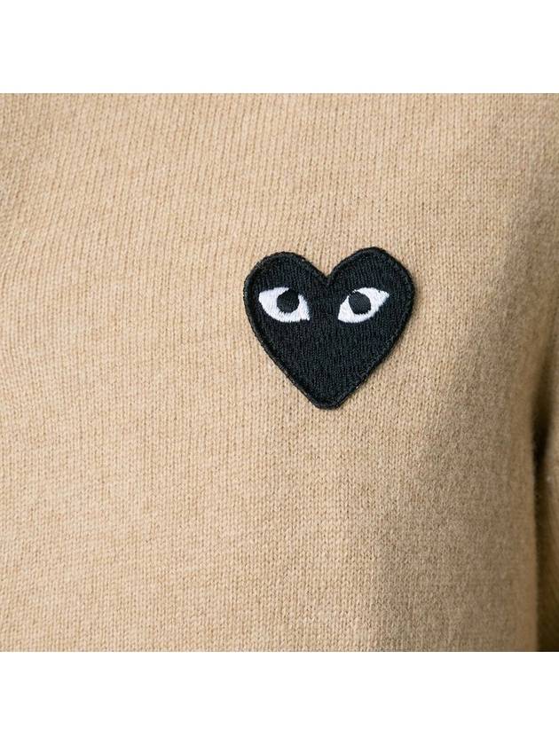 Play Black Heart Knit Cardigan Beige - COMME DES GARCONS - BALAAN 4