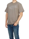 Camo Three Embroidery Regular Fit Cotton Jersey Short Sleeve T-Shirt Grey - STONE ISLAND - BALAAN 5