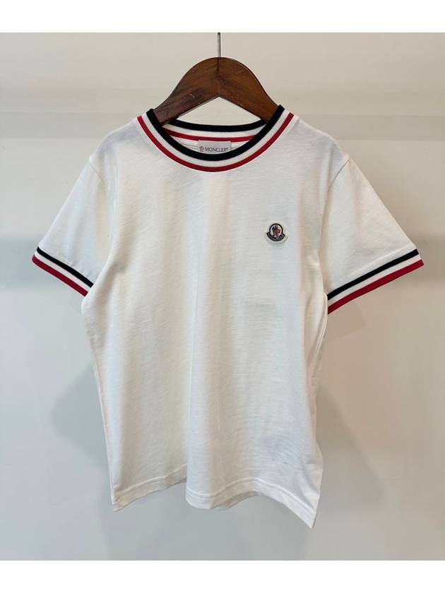 Kids T Shirt J29548C00018 Cream White 8 10A - MONCLER - BALAAN 1