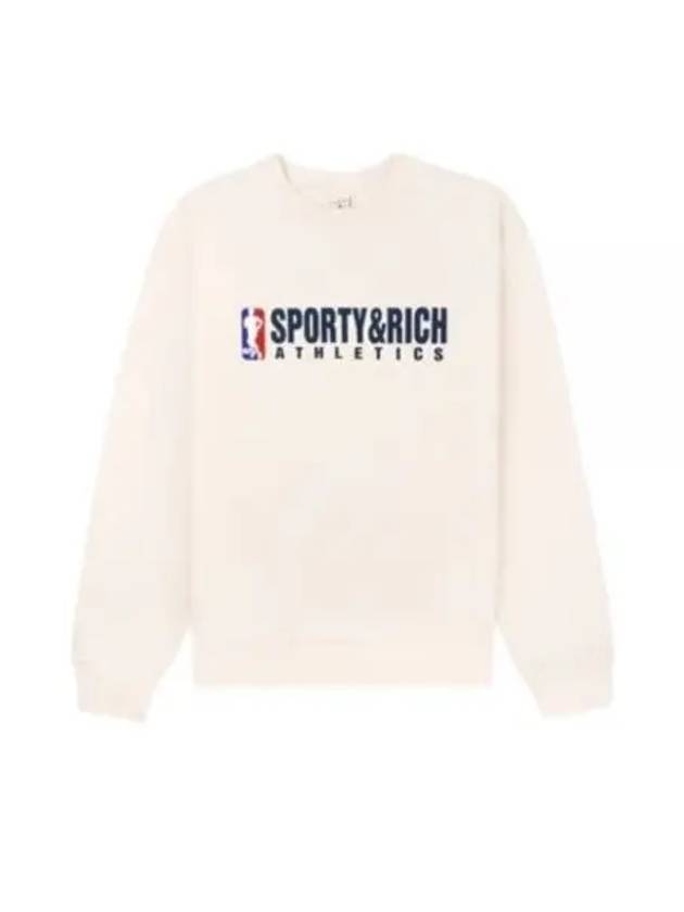 24 Team Logo Crewneck CreamNavy WS067S410TC Sweatshirt - SPORTY & RICH - BALAAN 1