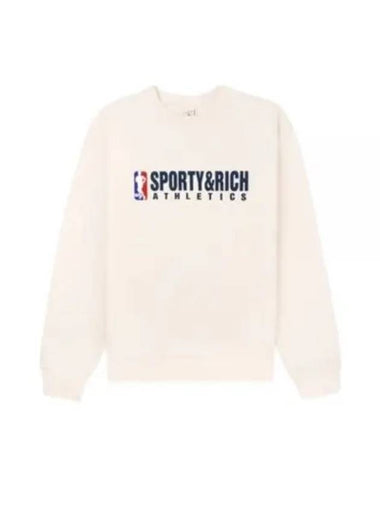 24 Team Logo Crewneck CreamNavy WS067S410TC Sweatshirt - SPORTY & RICH - BALAAN 1