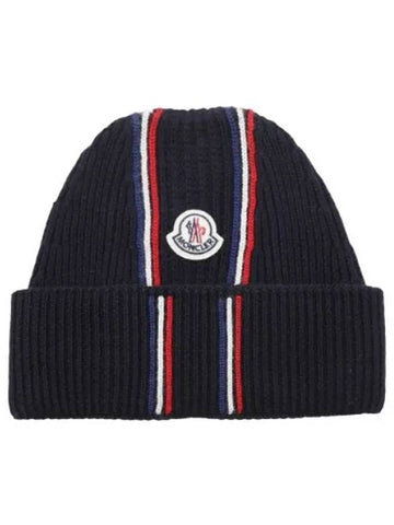 Tricolor Men s Beanie 3B00036 M1131 742 - MONCLER - BALAAN 1