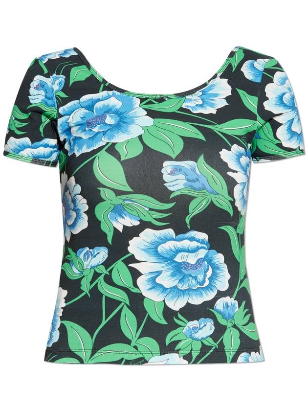 Kenzo Top With Floral Motif, Women's, Multicolour - KENZO - BALAAN 1