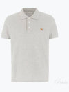 Fox Head Patch Cotton Polo Shirt Grey - MAISON KITSUNE - BALAAN 2