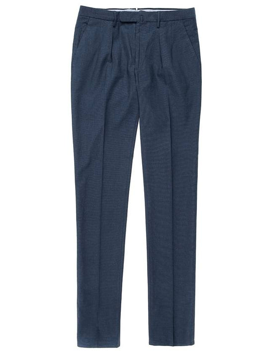 Pattern 86 Two Tuck Tapered Ice Cotton Straight Pants Navy - INCOTEX - BALAAN 1