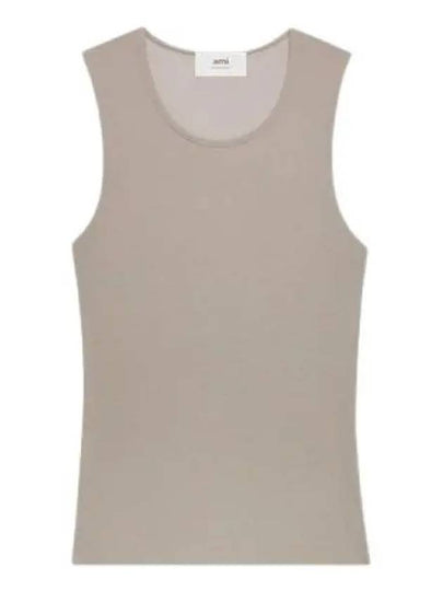 Ride Ribbed Long Tank Sleeveless Navy - AMI - BALAAN 2