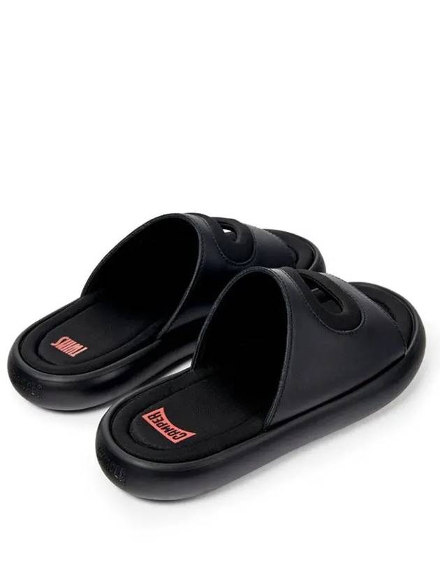 Twins Textile Leather Slide Slipper Black - CAMPER - BALAAN 5