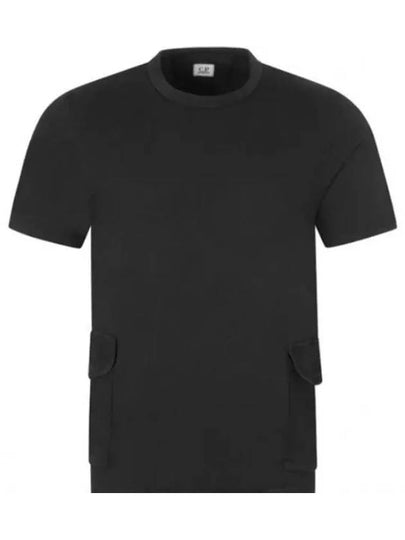 Lens Side Pocket Short Sleeve T-Shirt Black - CP COMPANY - BALAAN 2