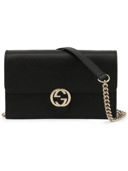 GG Interlocking Chain Strap Cross Bag Black - GUCCI - BALAAN 2