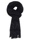 Logo Fringe Muffler Black - GANNI - BALAAN 2