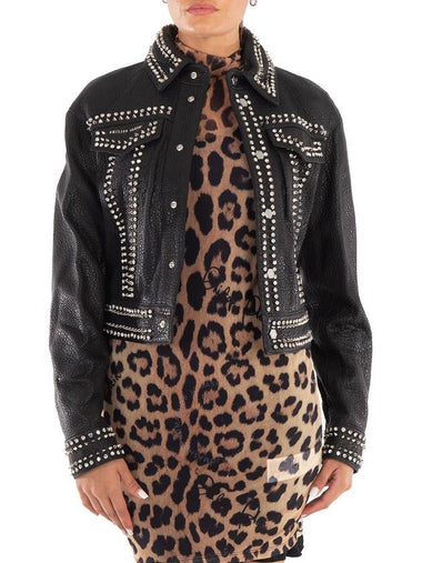 Philipp Plein Studs Skull Leather Jacket In Black, Size X-Small - PHILIPP PLEIN - BALAAN 1