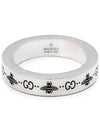 GG Bee Engraved Thin Ring Silver - GUCCI - BALAAN 4