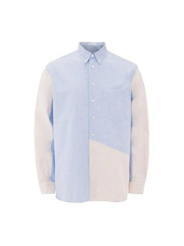 Patchwork Classic Fit Long Sleeve Shirt Light Blue - JW ANDERSON - BALAAN 1