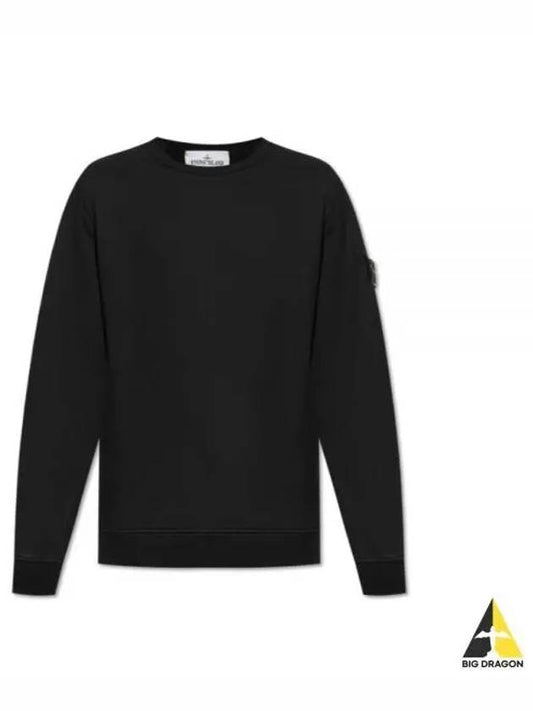 Wappen Patch Crew Neck Cotton Sweatshirt Black - STONE ISLAND - BALAAN 2