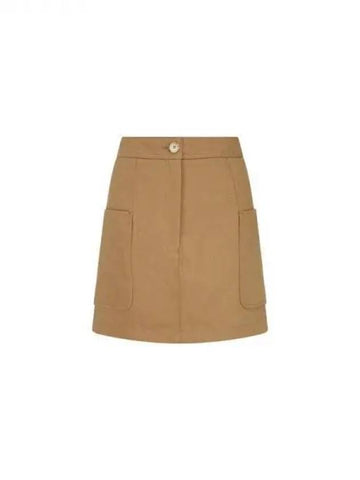 Women s Cotton Twill Pocket Skirt Camel 270764 - EMPORIO ARMANI - BALAAN 1