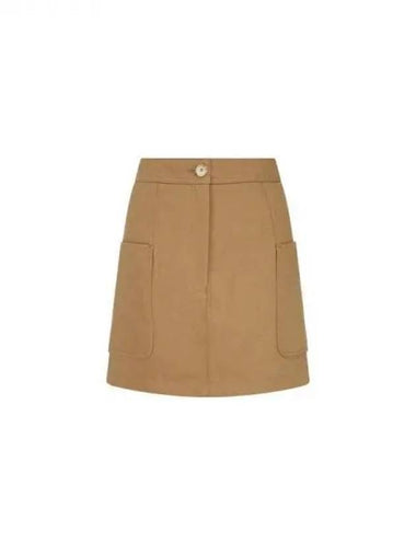 Women s Cotton Twill Pocket Skirt Camel 270764 - EMPORIO ARMANI - BALAAN 1