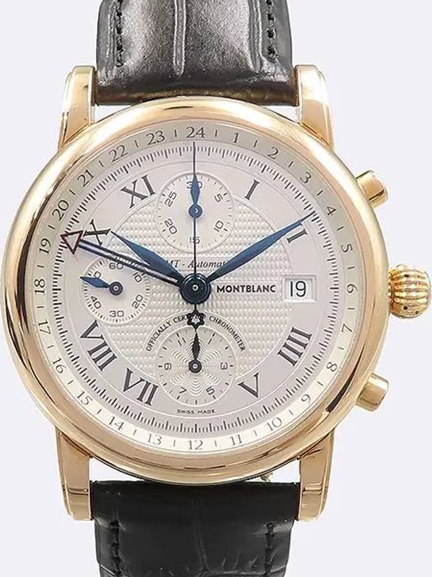 101638 STAR 4810 Chronograph Automatic GMT Roman Index 18K Rose Gold 42MM Leather Band Men s Watch - MONTBLANC - BALAAN 1