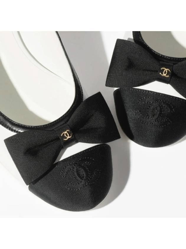 Ribbon Logo Slingback Flats Shoes Shoes White - CHANEL - BALAAN 2