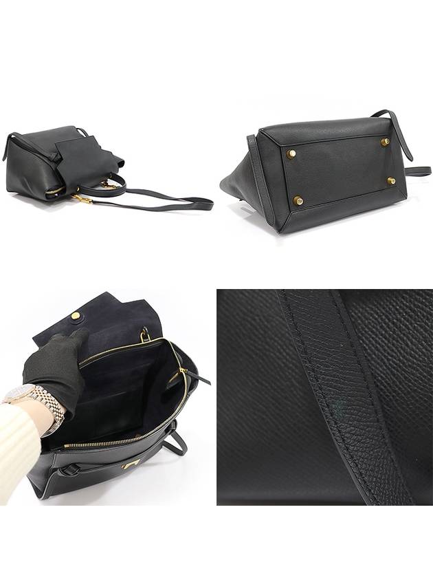 176103ZVA 38NO Black Grain Calfskin Mini Belt Bag 2WAY - CELINE - BALAAN 5