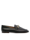 Women's Double T Logo Leather Loafers Black - TOD'S - BALAAN 3