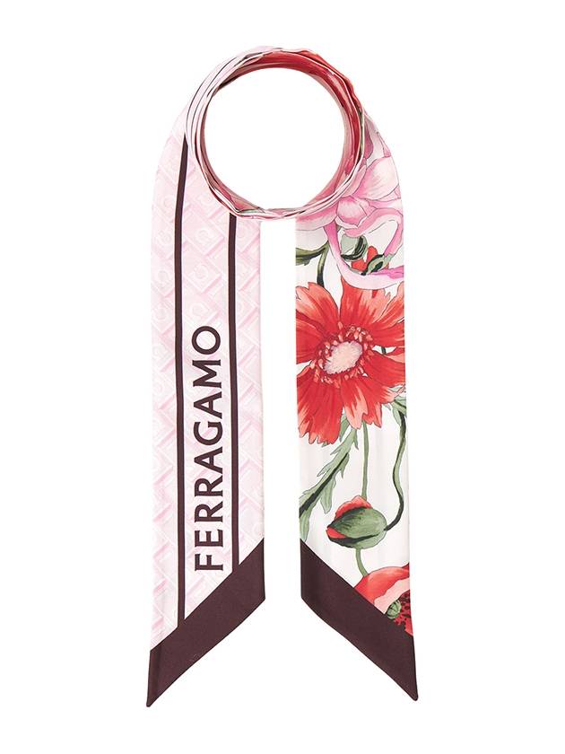 Bouquet Print Mini Scarf Rose - SALVATORE FERRAGAMO - BALAAN 2