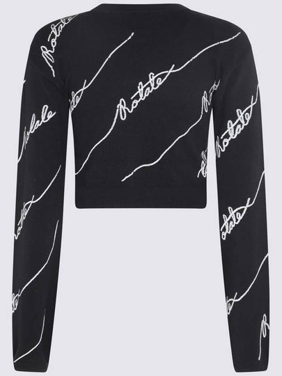 Rotate Birger Christensen Black Cotton And Wool Blend Logo Sweater - ROTATE - BALAAN 2