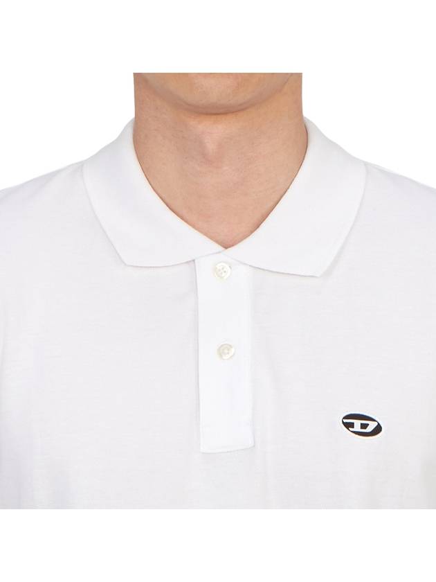 Slim Fit Organic Cotton Polo Shirt White - DIESEL - BALAAN 8