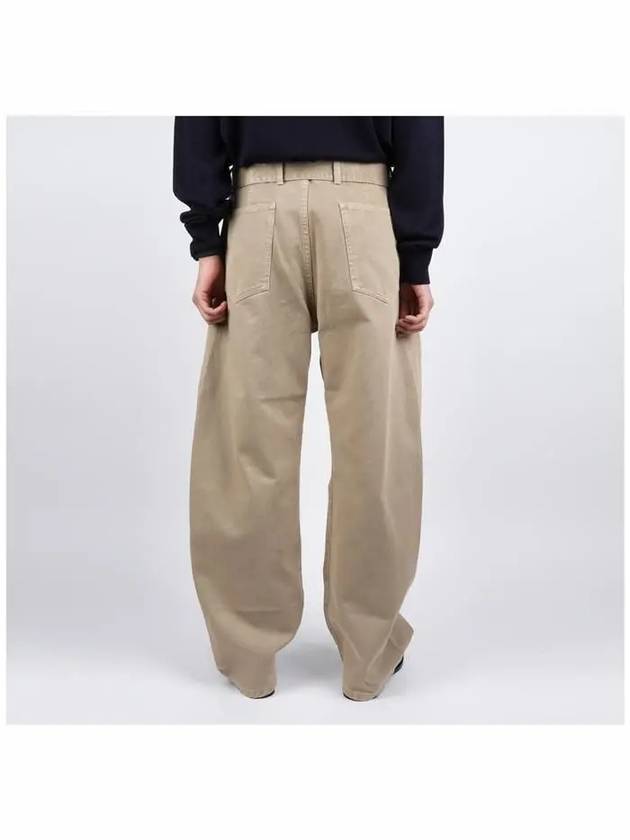 Twisted Belted Cotton Straight Pants Beige - LEMAIRE - BALAAN 5