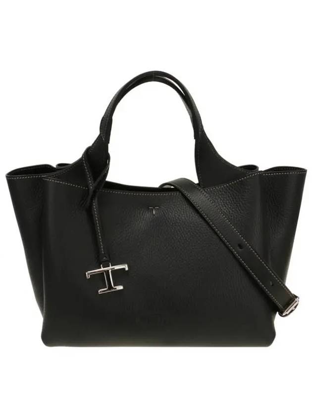 T Timeless Leather Mini Tote Bag Black - TOD'S - BALAAN 2